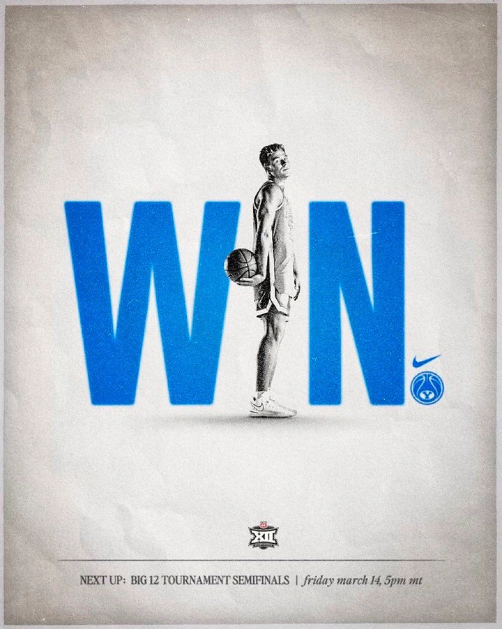 Creative ad: Basketball player standing in as the I in a giant word