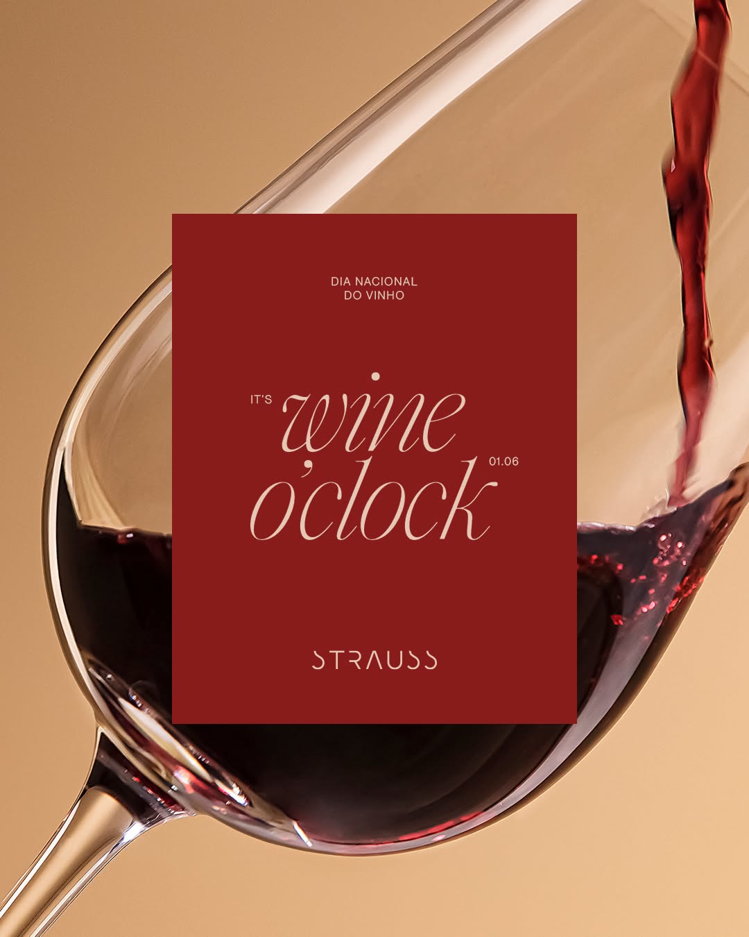 other-festival Instagram post: Red wine pouring into a tilted glass behind a burgundy card