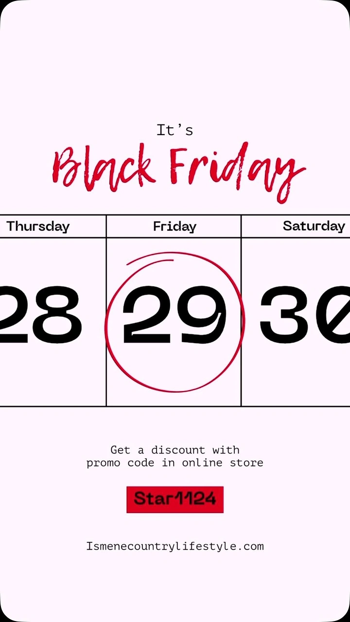Black Friday creative ad: Calendar strip with Friday 29 circled in red