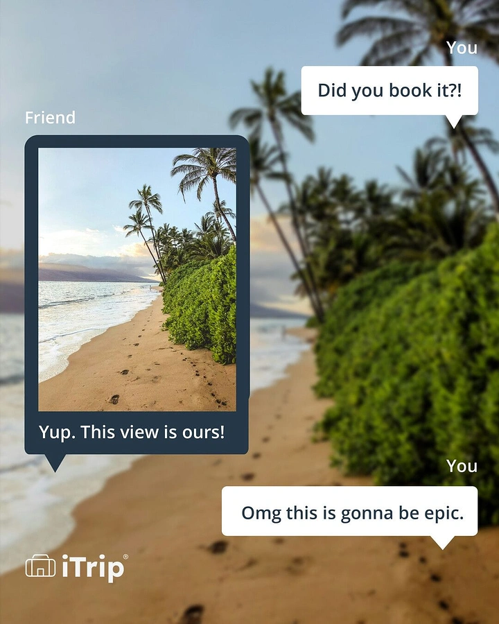 Vacation Rentals & Holiday Homes creative ad: Vacation proof shown as messages