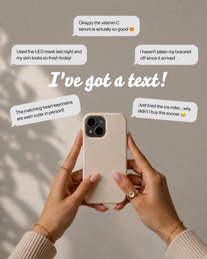 Phone Cases & Mobile Accessories creative ad: Text-message pun structures the composition