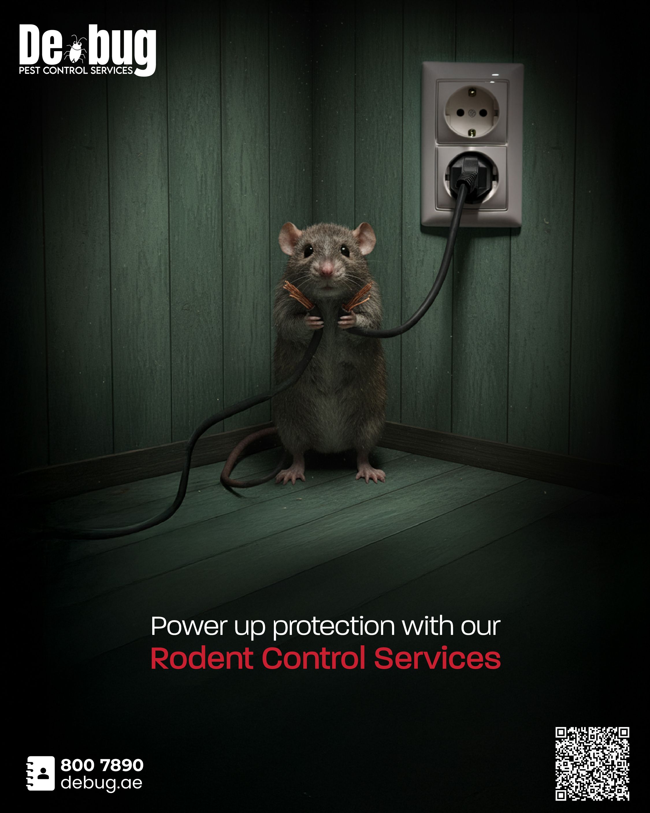 Instagram post: Rat chewing plug, 'power up' pun