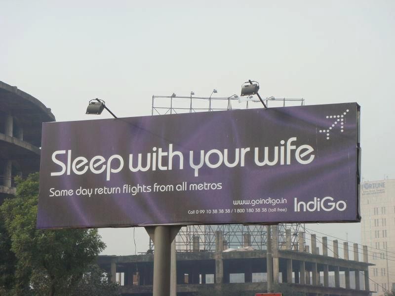 Banner: Provocative copy sells return flights