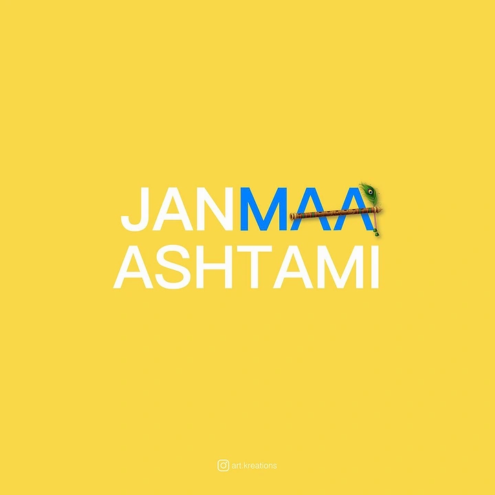 Janmashtami creative ad: Typographic pun: JanMAA-Ashtami wordplay