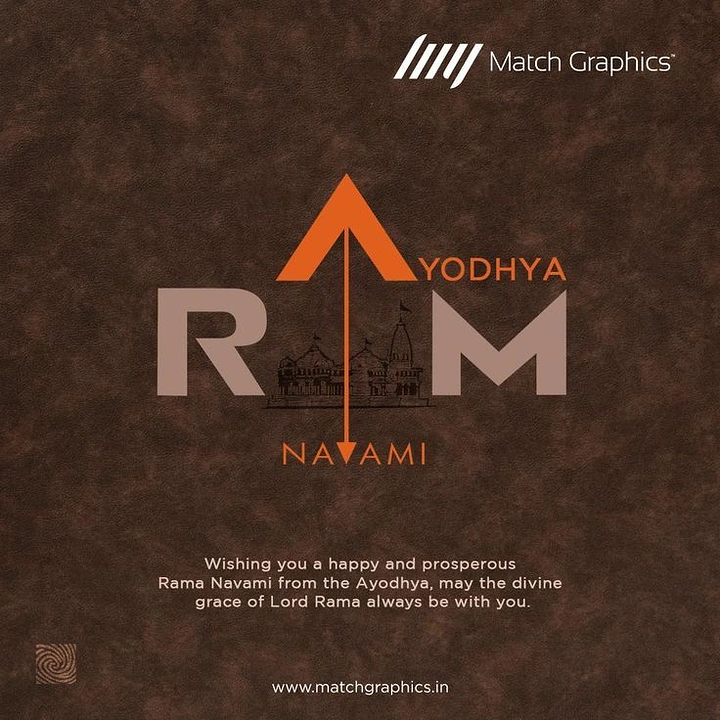 Ram Navami creative ad: Arrow forms the A, Ayodhya temple inside