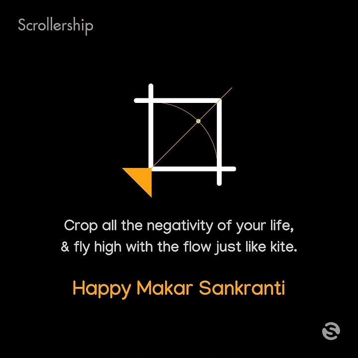 Makar Sankranti creative ad: Image-crop icon reimagined as a kite