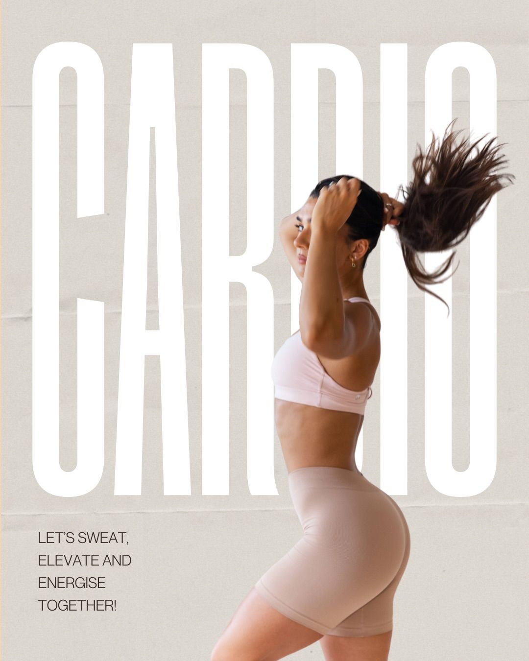 Carousel: Cutout of a woman in pale pink activewear doing a Pilates leg lift, slide 3