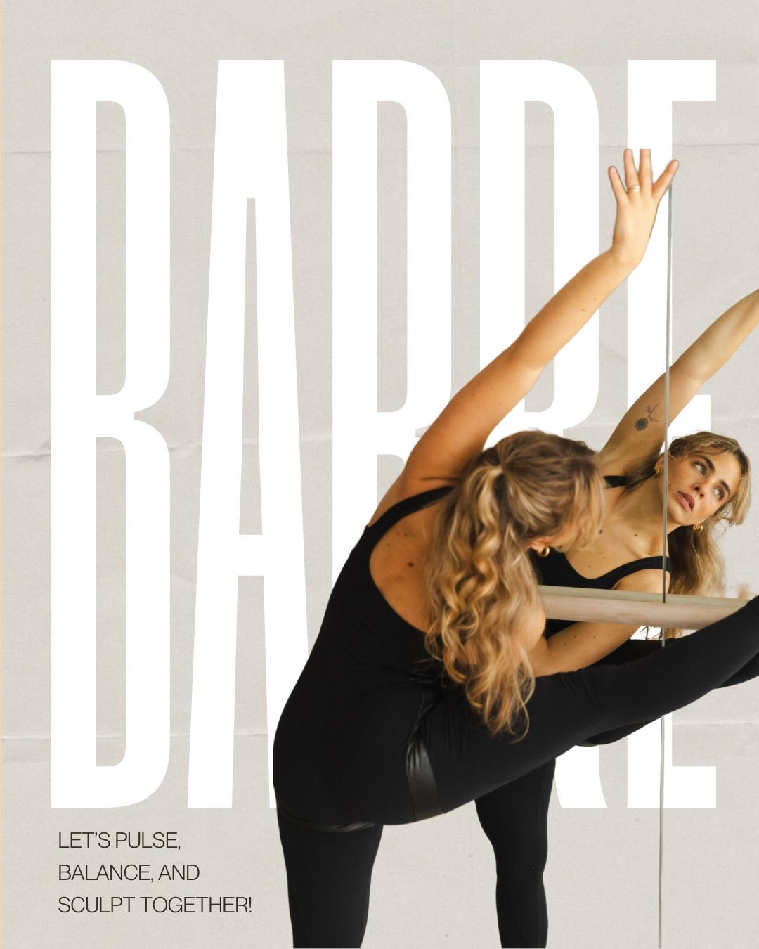 Carousel: Cutout of a woman in pale pink activewear doing a Pilates leg lift, slide 6