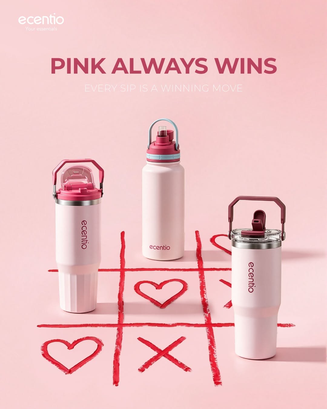 Instagram post: Bottles transform tic-tac-toe into campaign idea