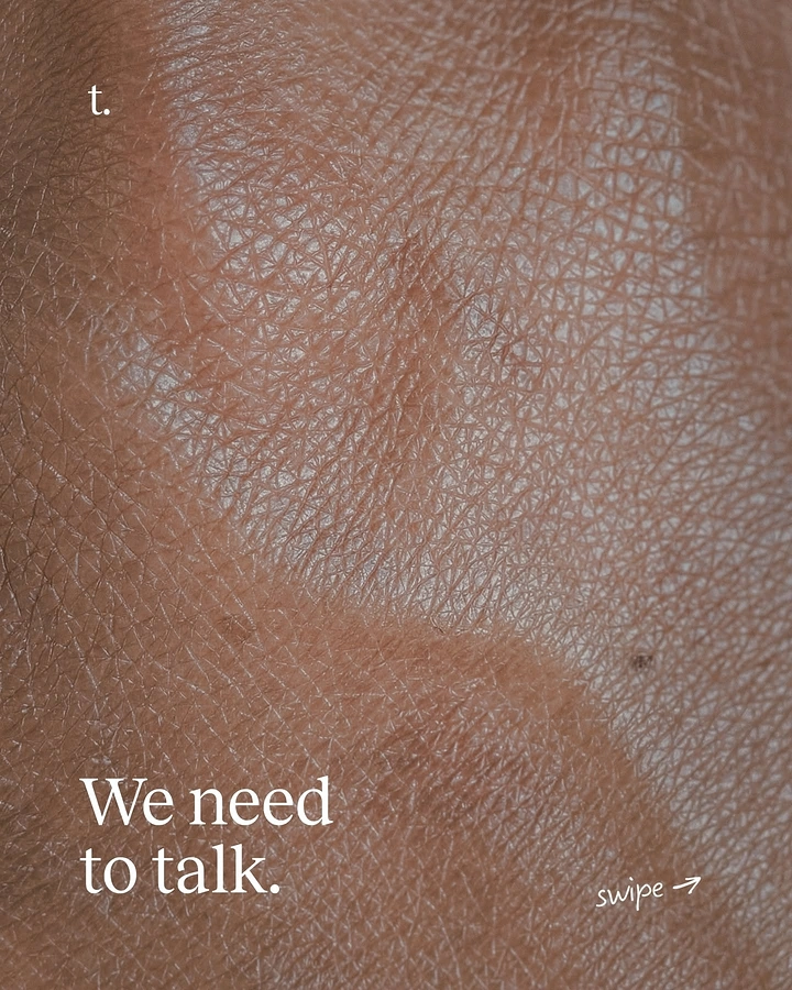 Skin & Cosmetic Clinics creative ad: Extreme skin close-up, 'We need to talk'