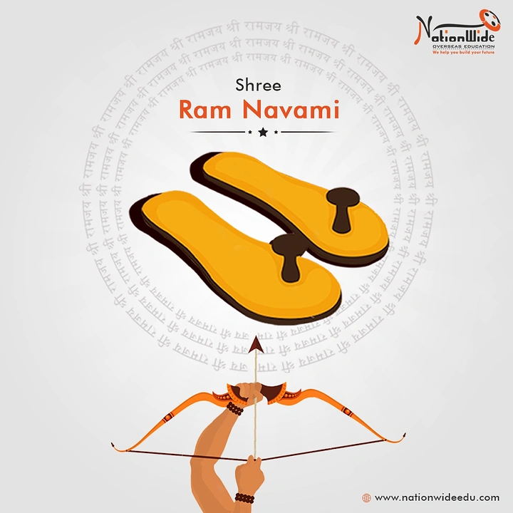 Ram Navami creative ad: Rama's padukas as the hero symbol