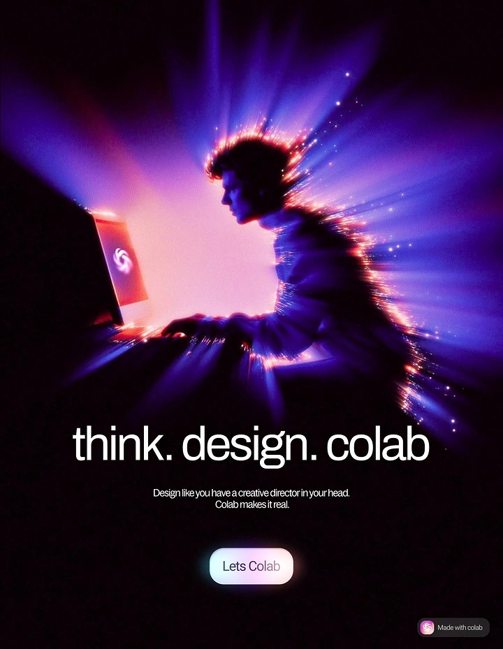 Creative ad: Silhouetted person at a glowing computer, radiating light streaks