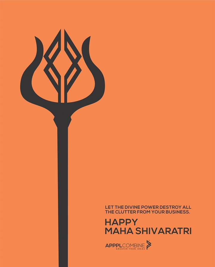 other-festival creative ad: Stylised geometric trishul silhouette