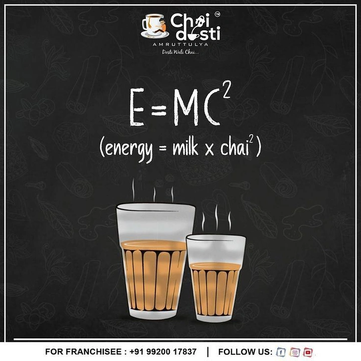 Tea & Chai Brands creative ad: E=MC² as milk x chai pun