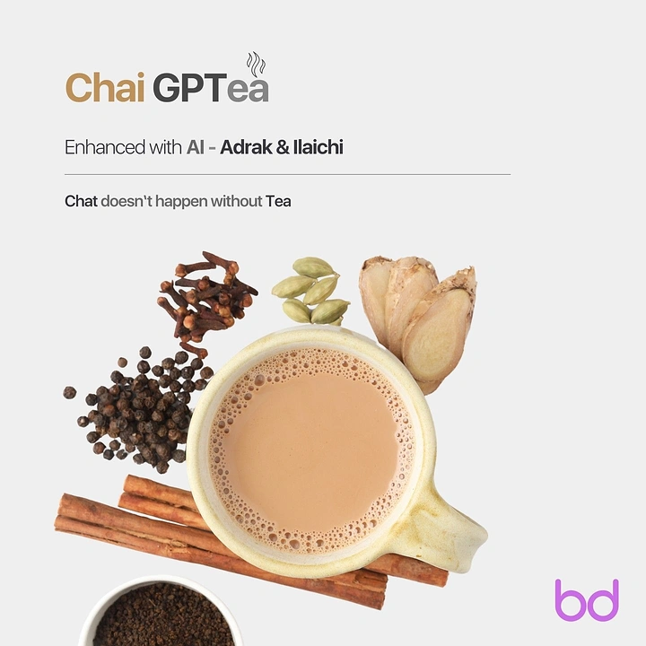 Tea & Chai Brands creative ad: Chai GPTea AI pun with spices