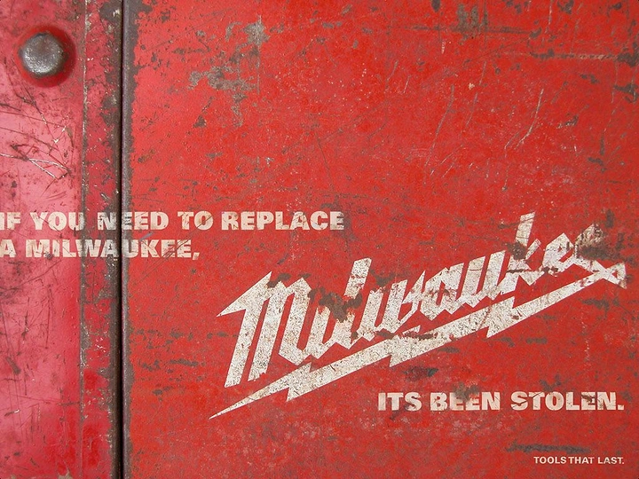 Power Tools creative ad: Clever stolen-tool replacement headline