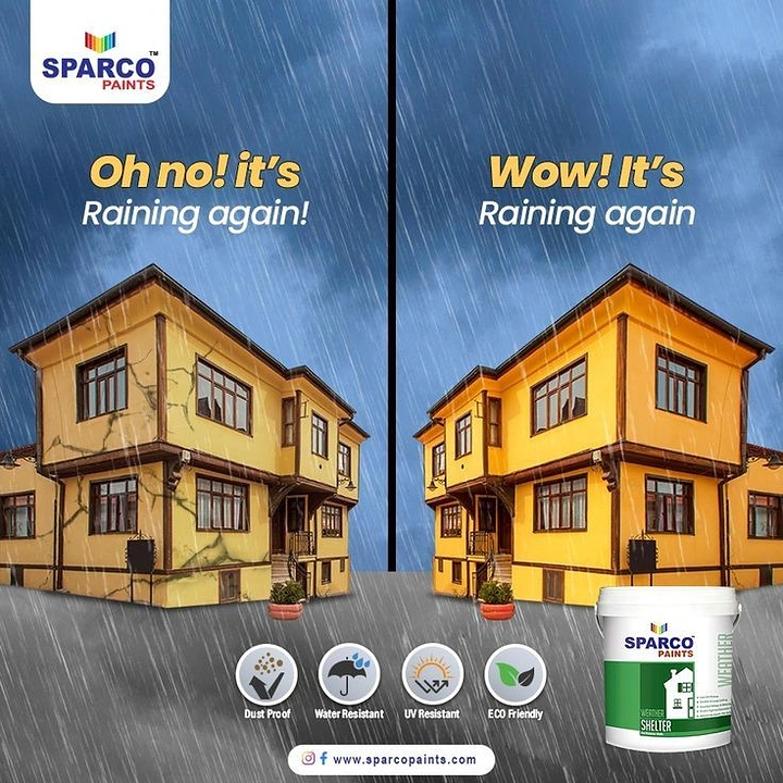 House Painters creative ad: 'Oh no' vs 'Wow' rain split wit