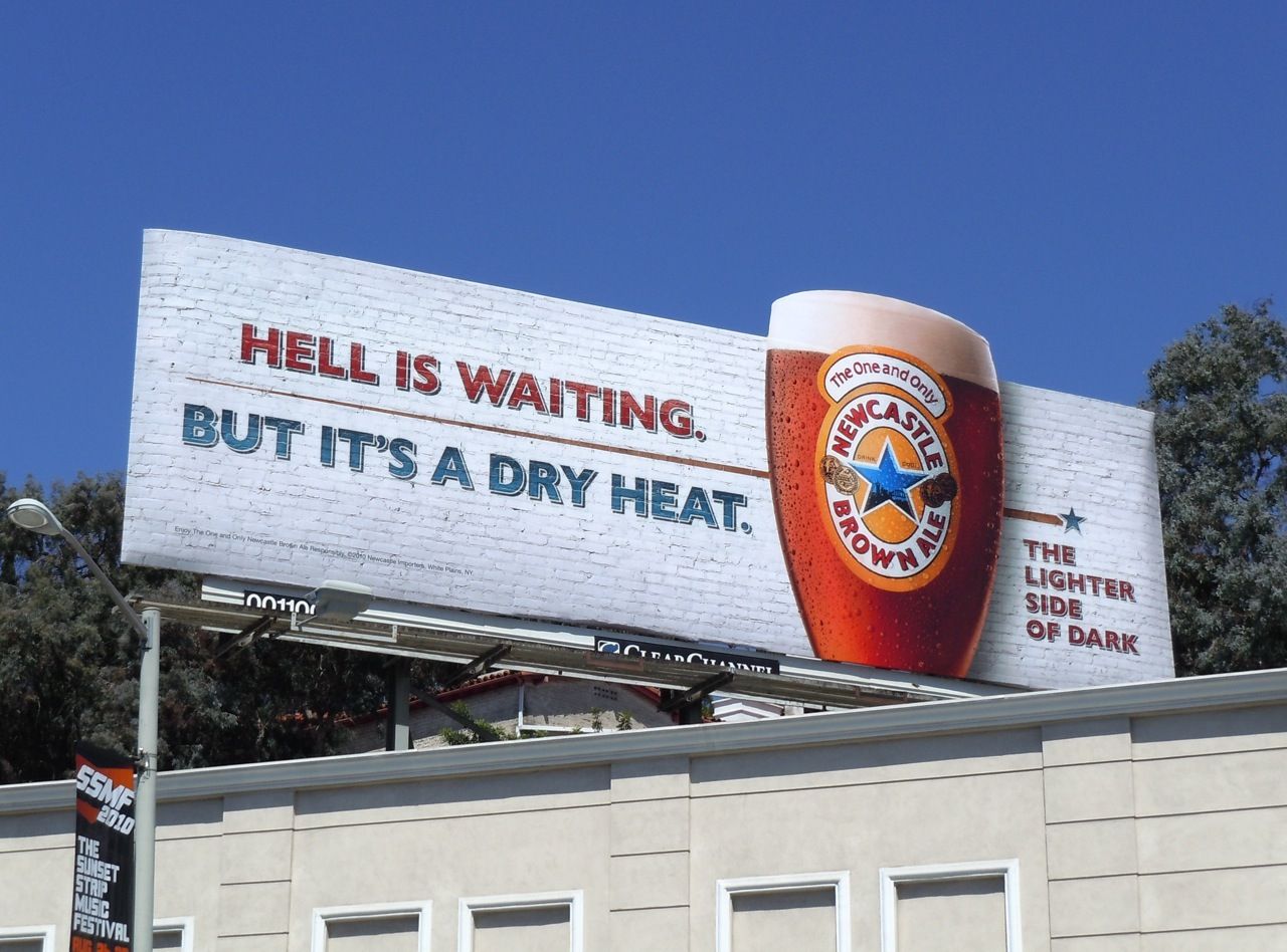 Banner: Heat-themed beer pun with strong contrast