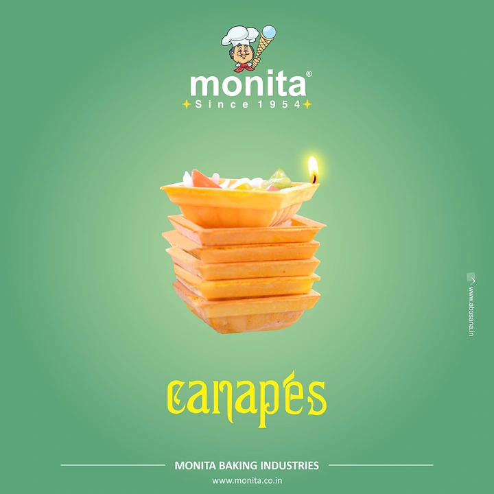 Diwali creative ad: Stacked canapés become a lit diya