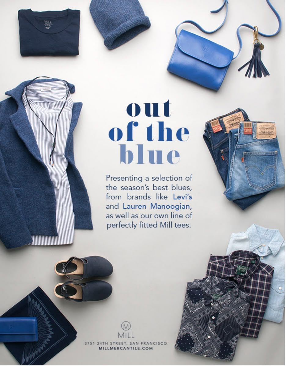 Instagram post: Out-of-the-blue pun supports flatlay
