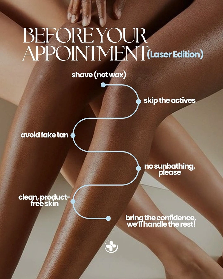Skin & Cosmetic Clinics creative ad: Prep checklist path tracing along legs
