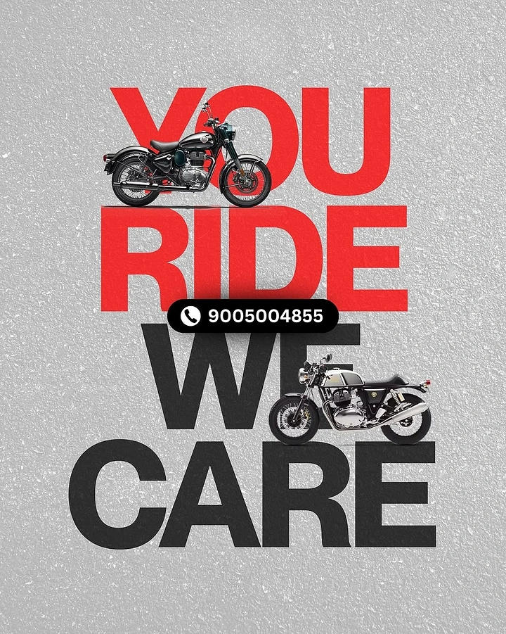 Auto Repair & Garages creative ad: Two classic motorcycles set among giant stacked words