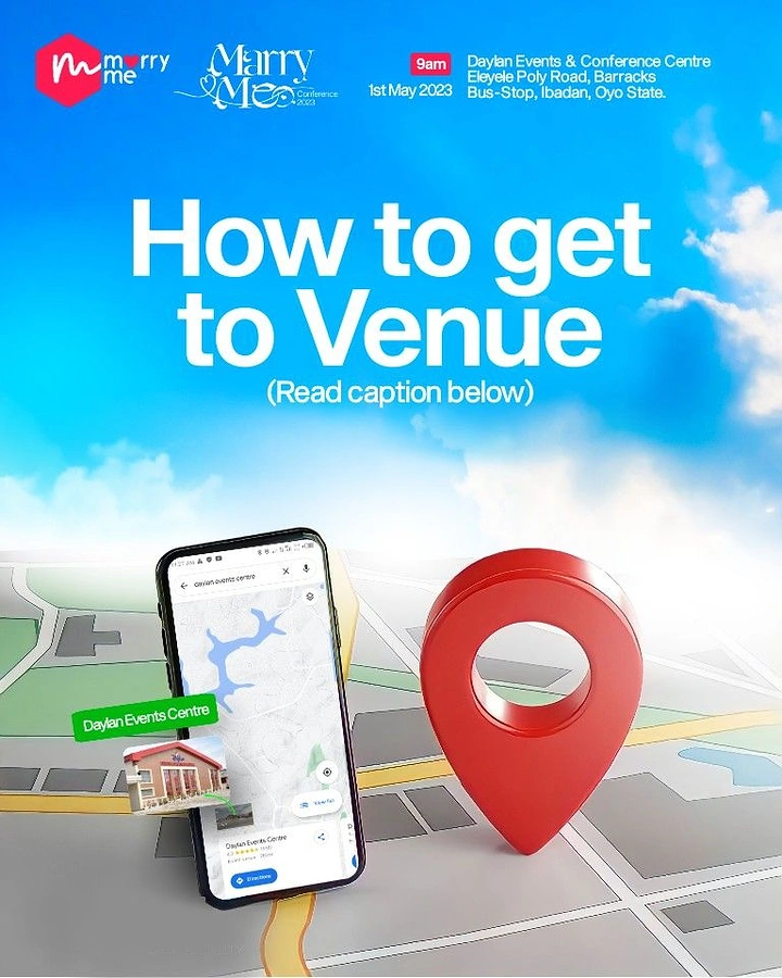 Party & Event Rentals creative ad: Map-pin metaphor explains venue access