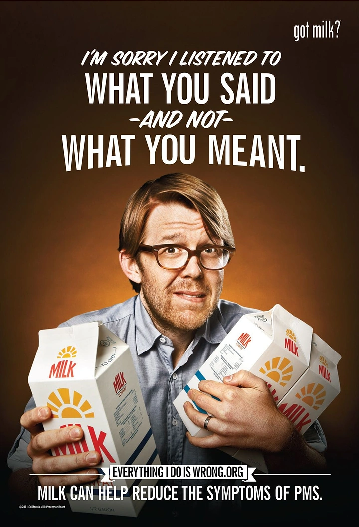 Dairy Brands creative ad: Got milk PMS humor, hoarding cartons