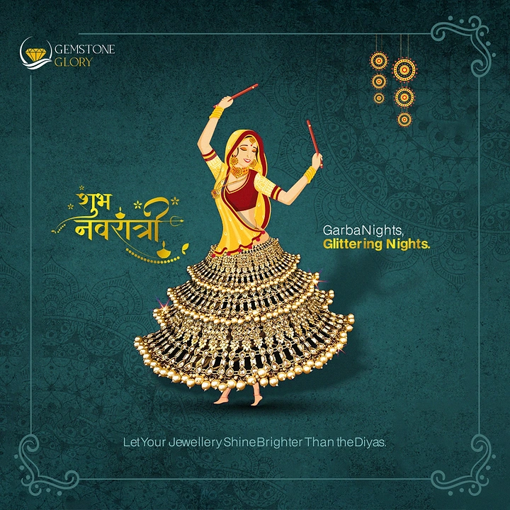 Navratri creative ad: Garba dancer's skirt made of jewellery