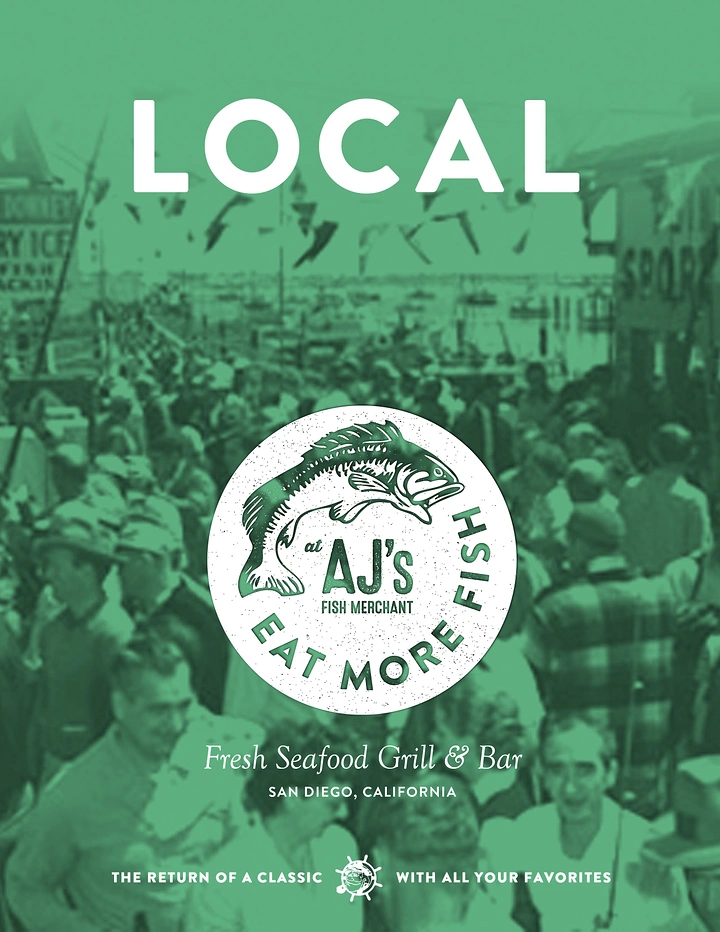 Seafood Restaurants creative ad: Local heritage collage gives seafood identity