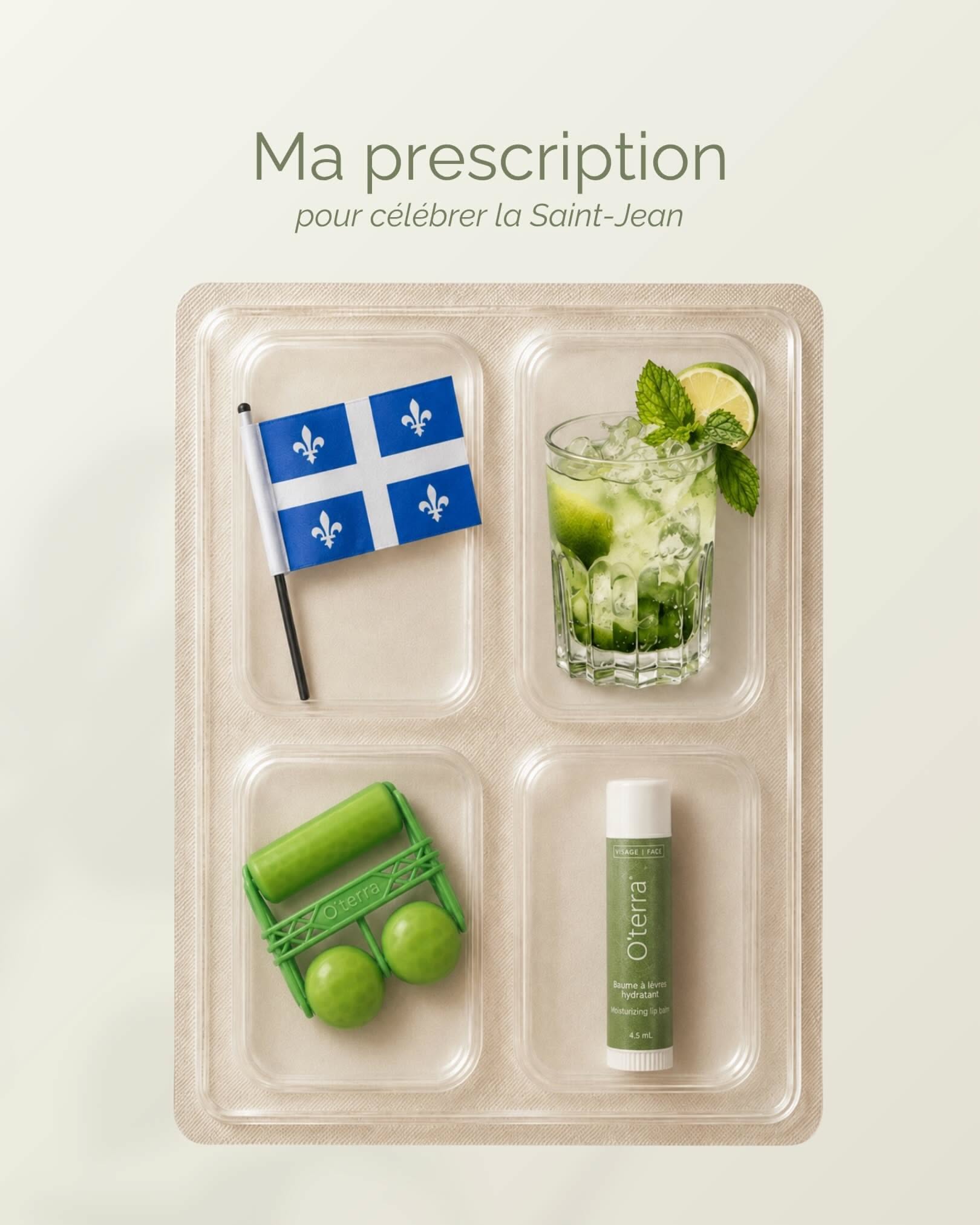 Pill blister pack holding summer essentials and a serum
