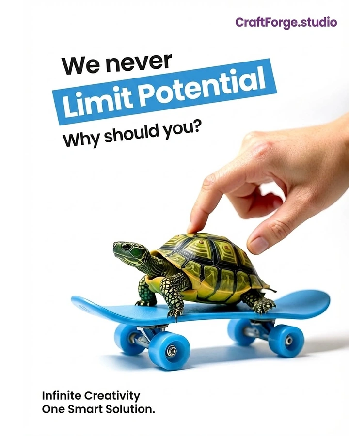Agency creative ad: Turtle on skateboard: potential unlimited