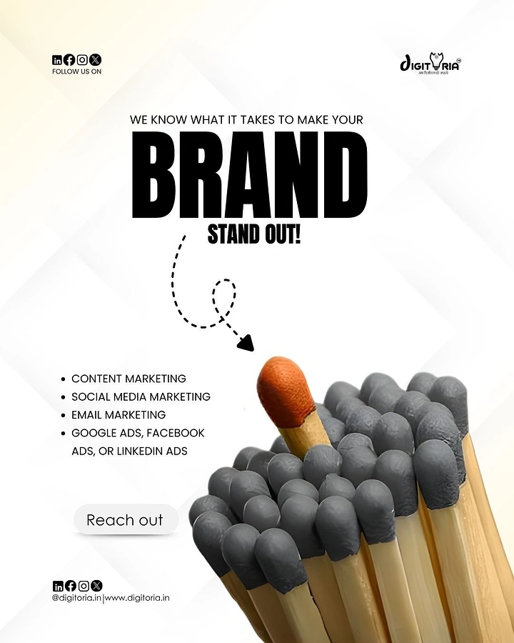 Agency creative ad: Lit matchstick standing out: brand metaphor