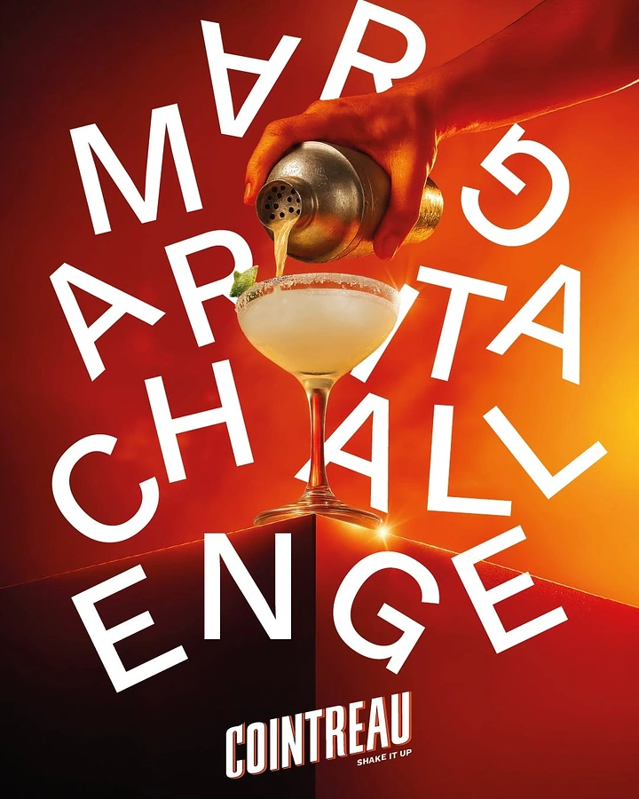 Bars & Pubs creative ad: Typography creates margarita challenge energy