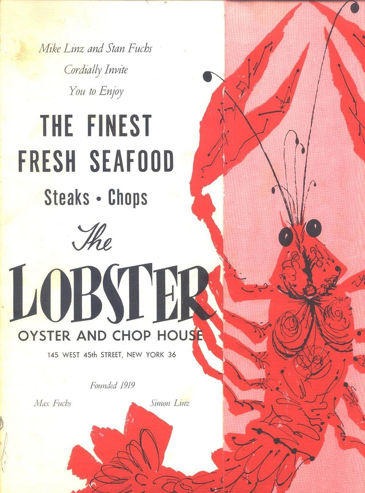 Seafood Restaurants creative ad: Distinctive lobster illustration composition