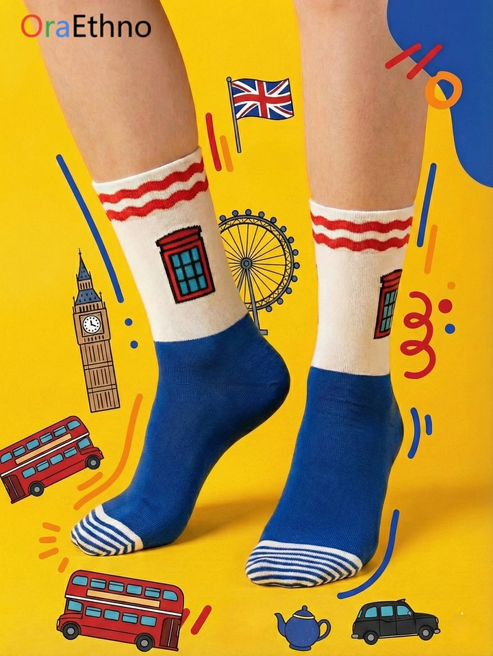 Socks Brands creative ad: Travel landmarks turn socks into souvenir story