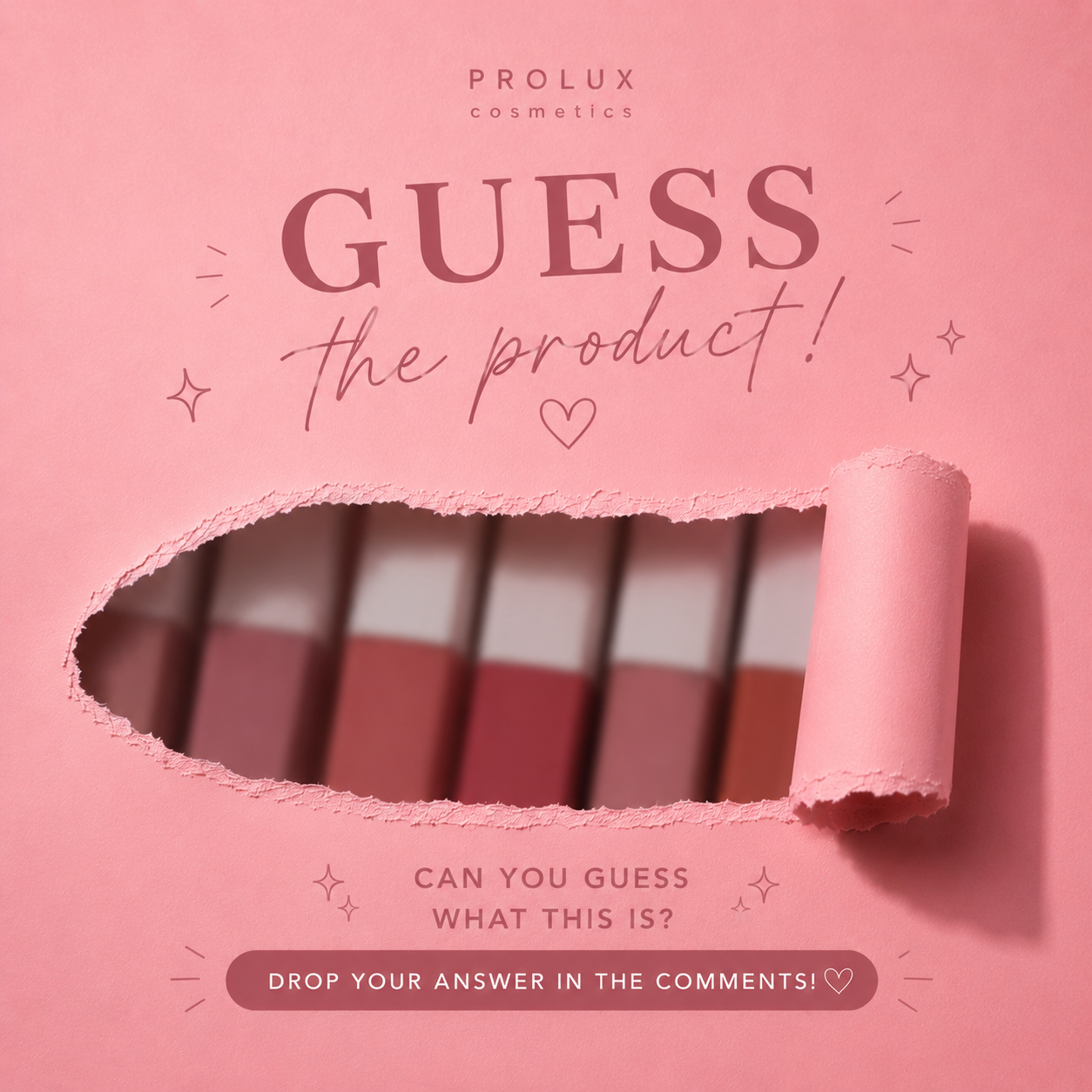 Instagram post: Torn-paper reveal creates interactive product guessing
