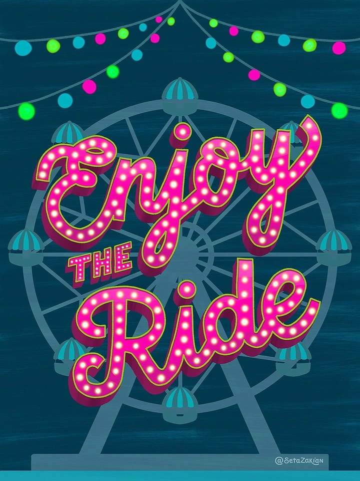 Amusement & Water Parks creative ad: Marquee bulb lettering 'Enjoy the Ride'