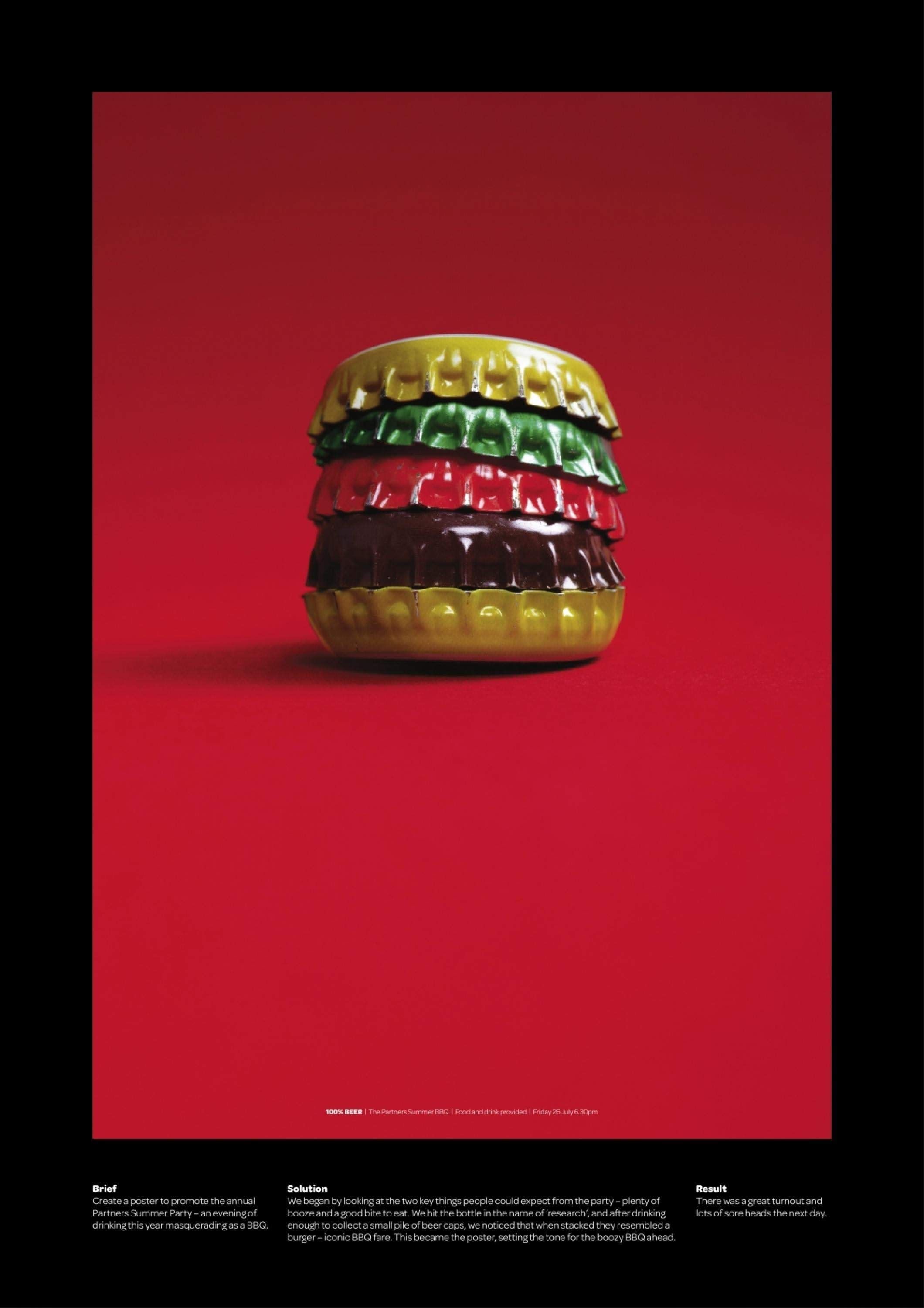 Story: Burger transformed into colorful product sculpture