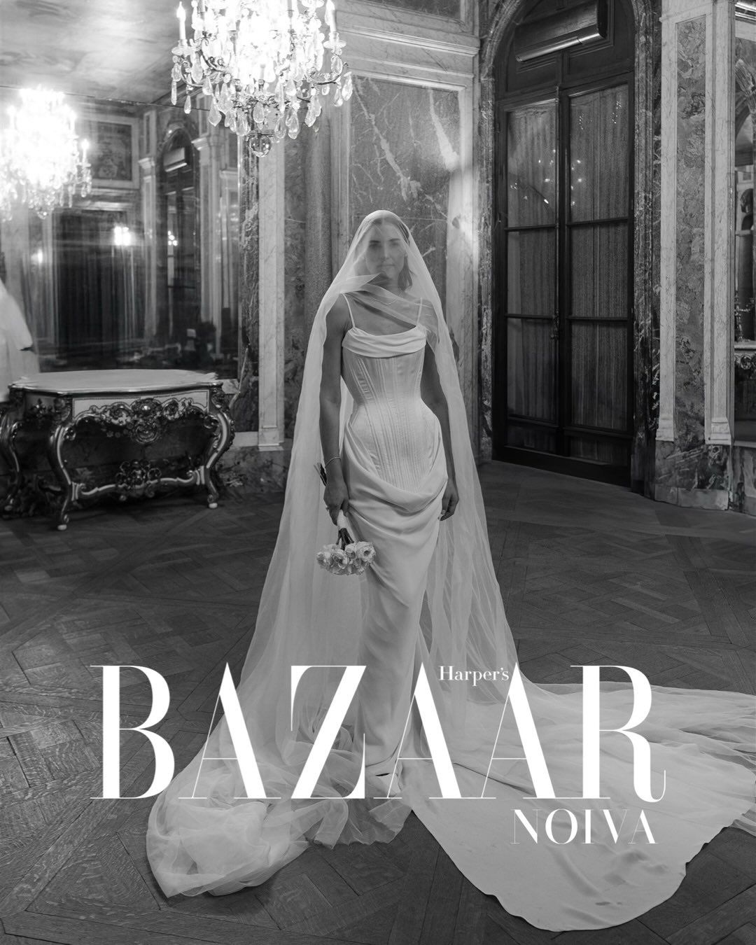 Instagram post: Exceptional monochrome bridal cover, slide 1