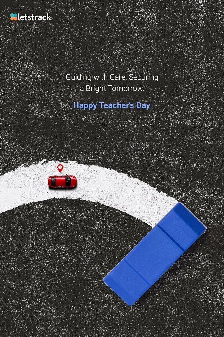 Teachers Day creative ad: Duster wiping a chalk road for a tracked red car