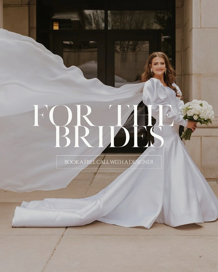 Bridal Wear & Wedding Dresses creative ad: Oversized fabric creates dramatic framing
