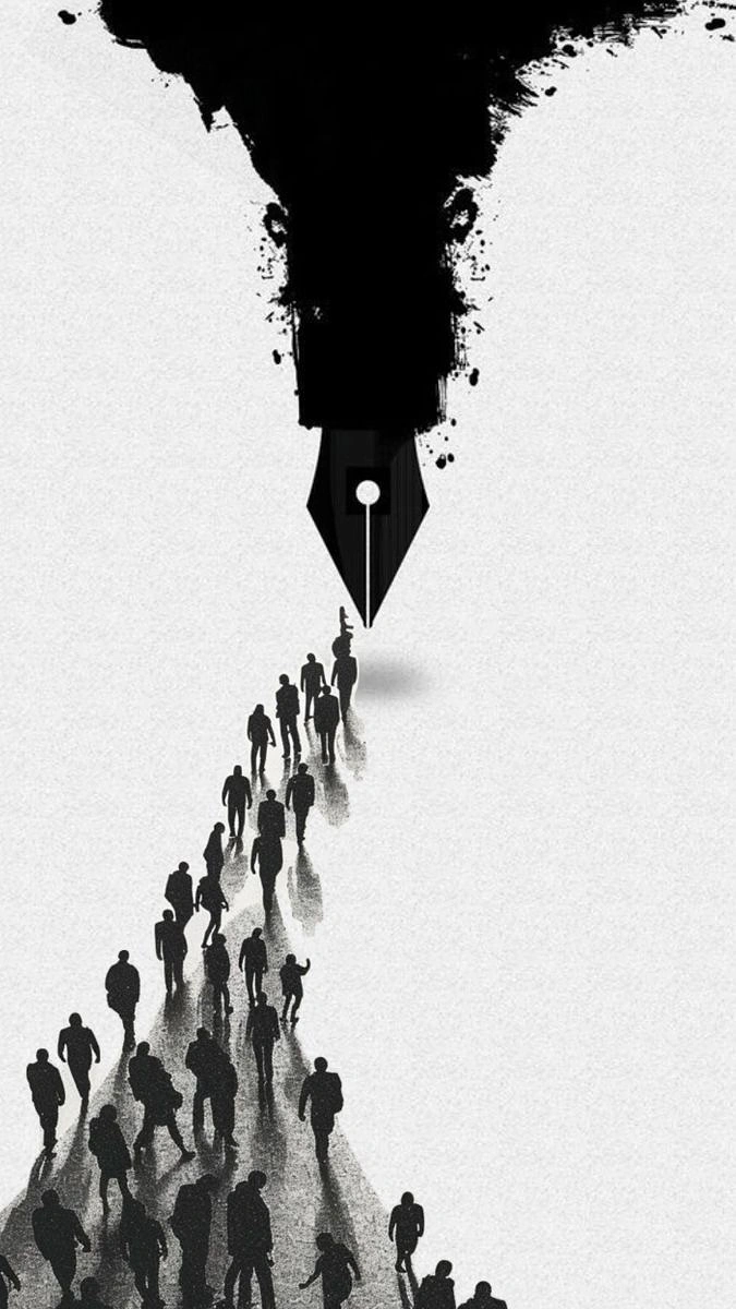 Pens & Writing Instruments creative ad: Nib becomes pathway guiding people