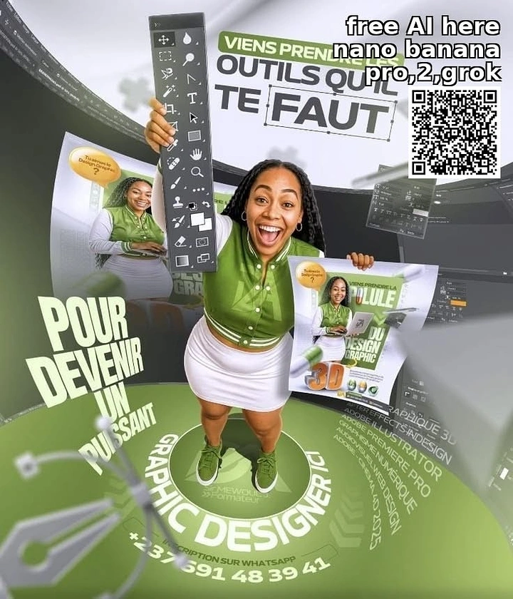 Design & Animation Schools creative ad: Unexpected 3D designer-world composition