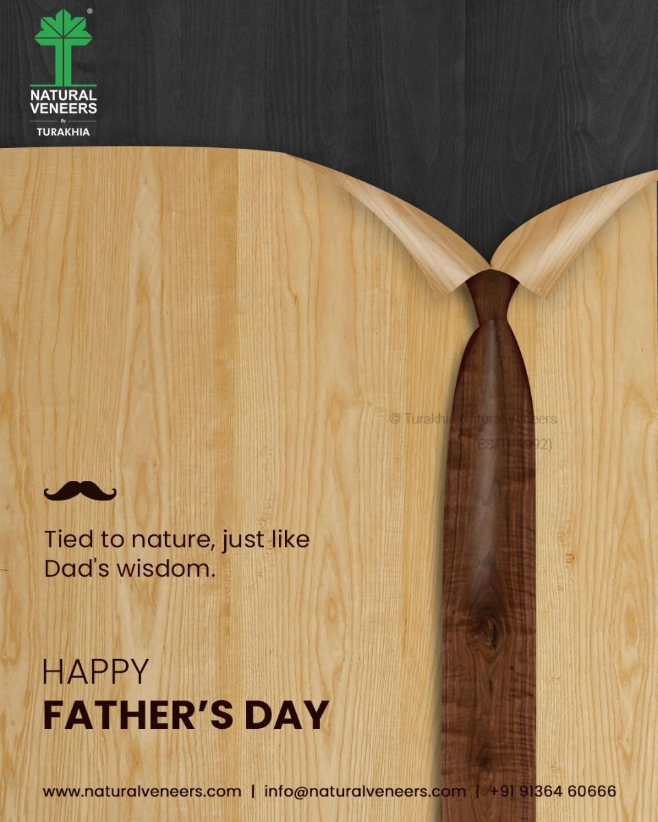 Light wood veneer shaped as a shirt collar with a dark walnut necktie