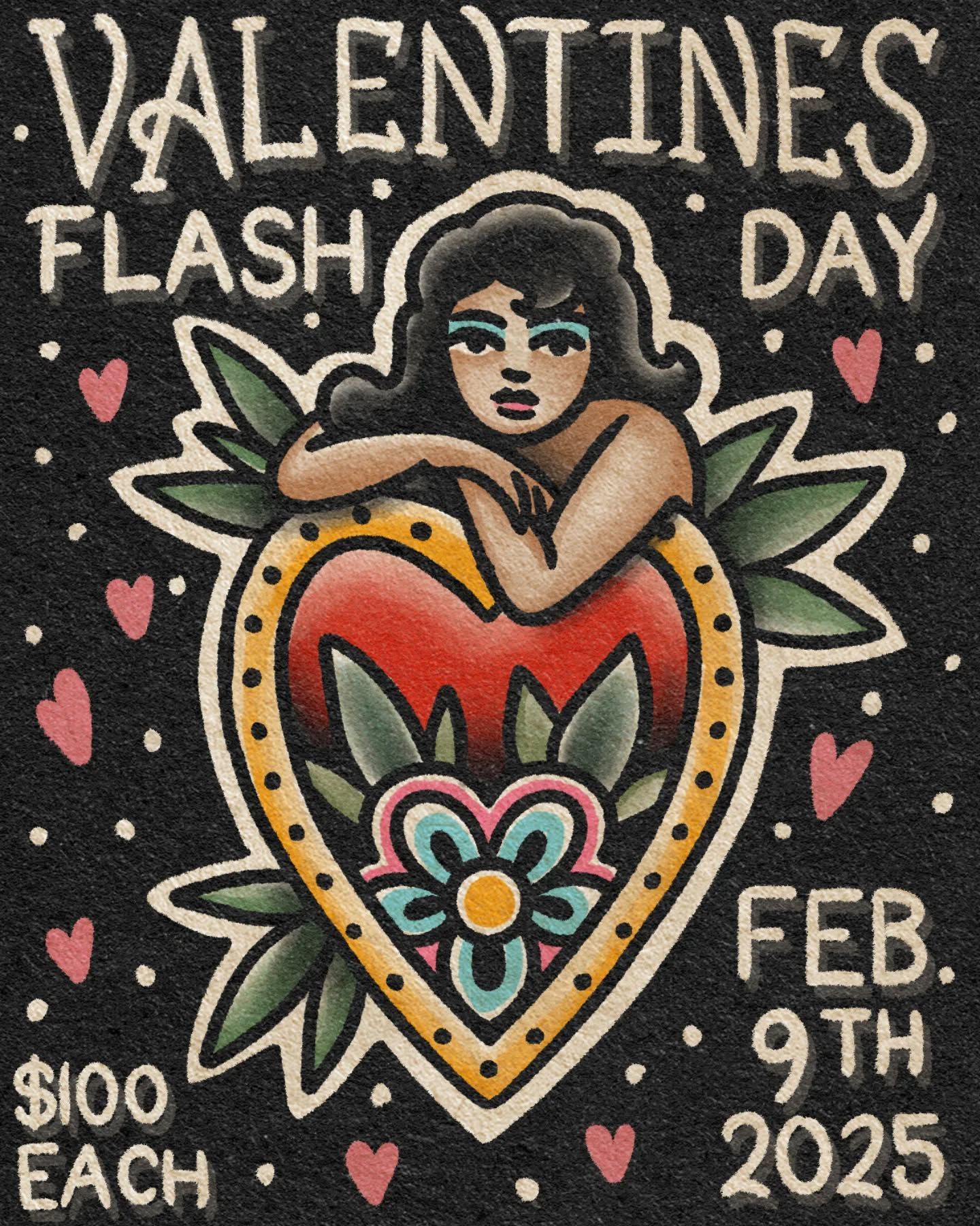 Instagram post: Traditional flash heart pin-up as poster