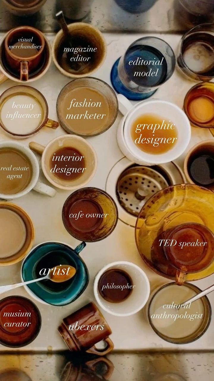 Tumblers, Flasks & Drinkware creative ad: Cups become a professions color-wheel concept