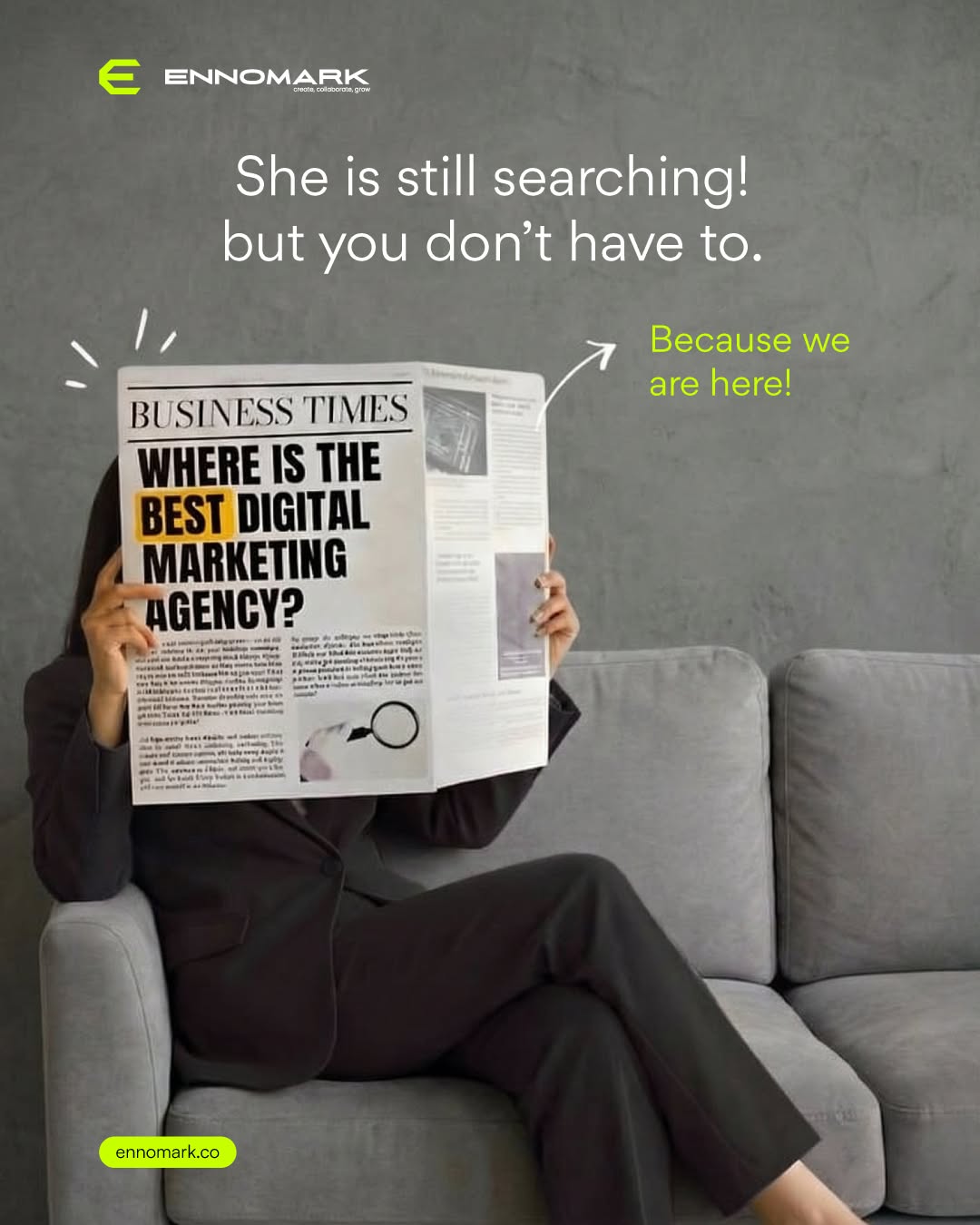 Newspaper search headline: we're here