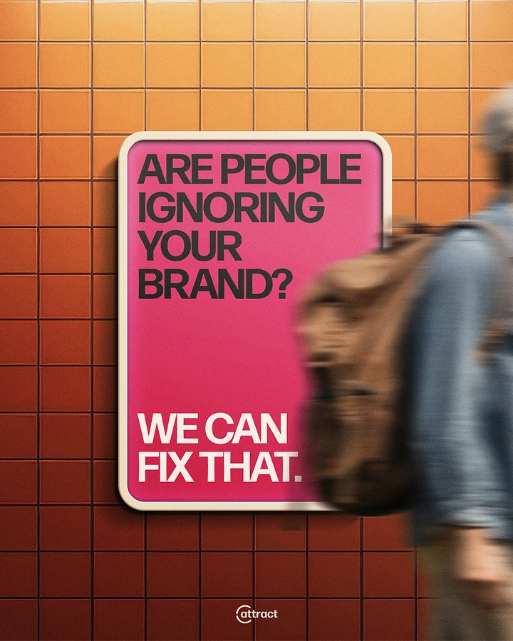 Agency creative ad: Ignored poster metaphor, passerby walks past