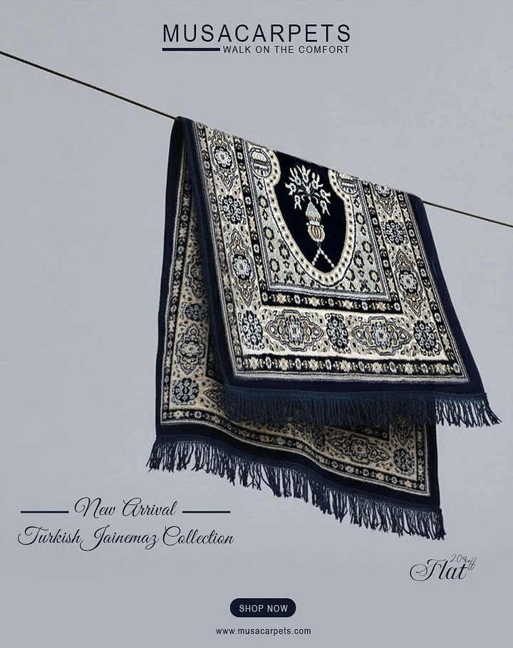 Rugs & Carpets creative ad: Hanging rug creates an unexpected display metaphor